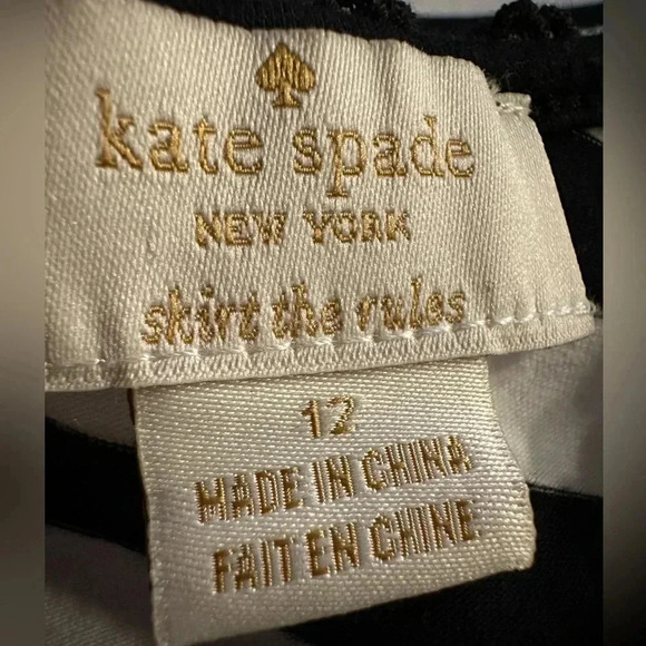 Kate Spade black/white stripe cold shoulder crop tops size 12 - Picture 11 of 11